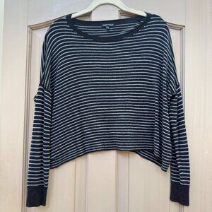 Elieen Fisher Cozy Viscose Stretch Knit w/Stripes Pullover